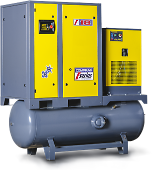 Qəbuledici çən üzərində, kəmər ötürücülü və soyuducu tipli hava quruducusu ilə F-Seriyalı Vintli